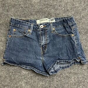 Levi's Denim Shorts Womens Size 11 Blue Superlow 518 Stretch Casual Dark Wash